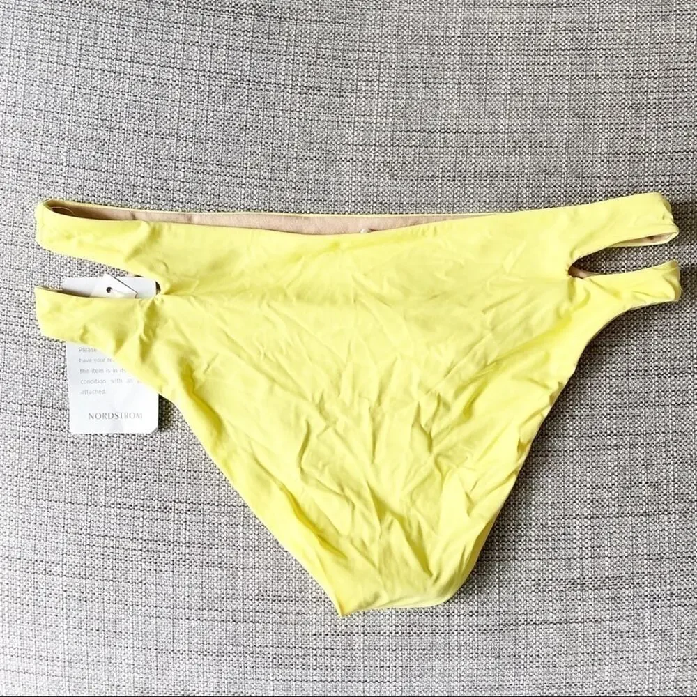 VYB Nordstrom Yellow Cutout Bikini Bottom NWT